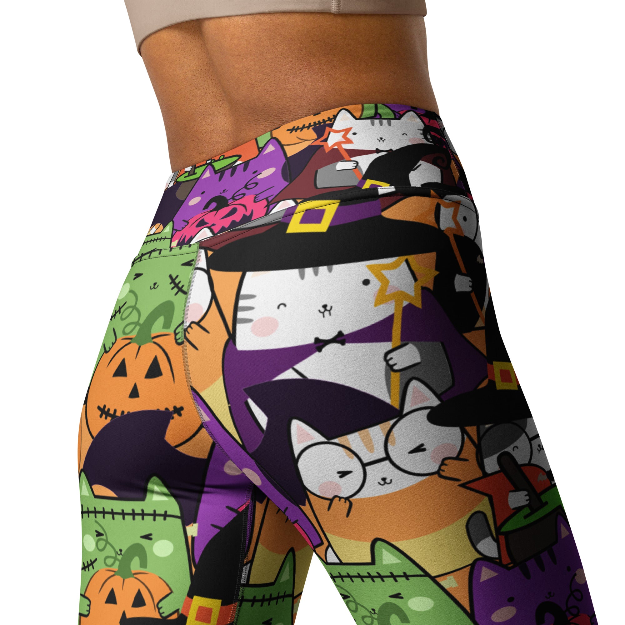 Cute Halloween Kitty Yoga Leggings