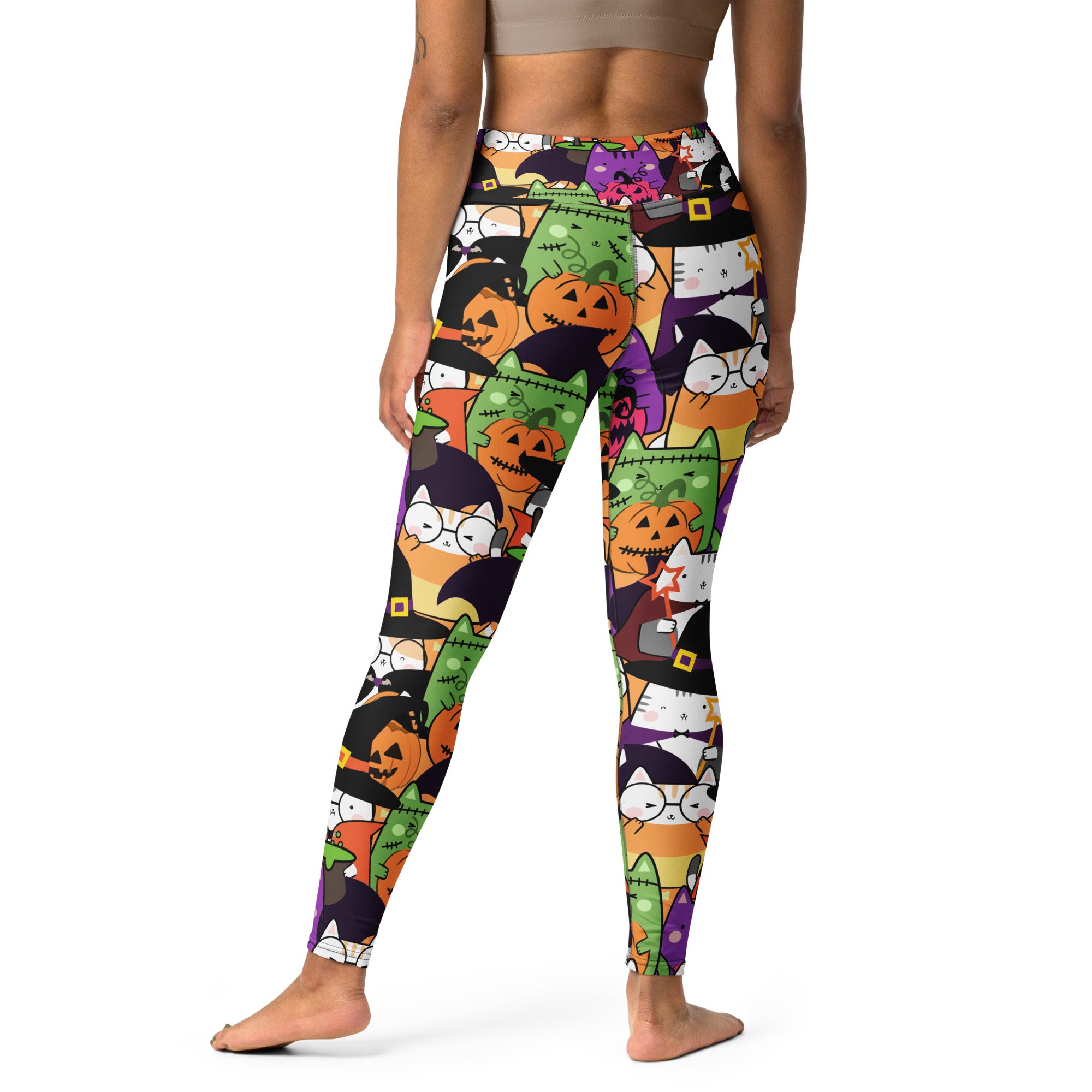 Cute Halloween Kitty Yoga Leggings