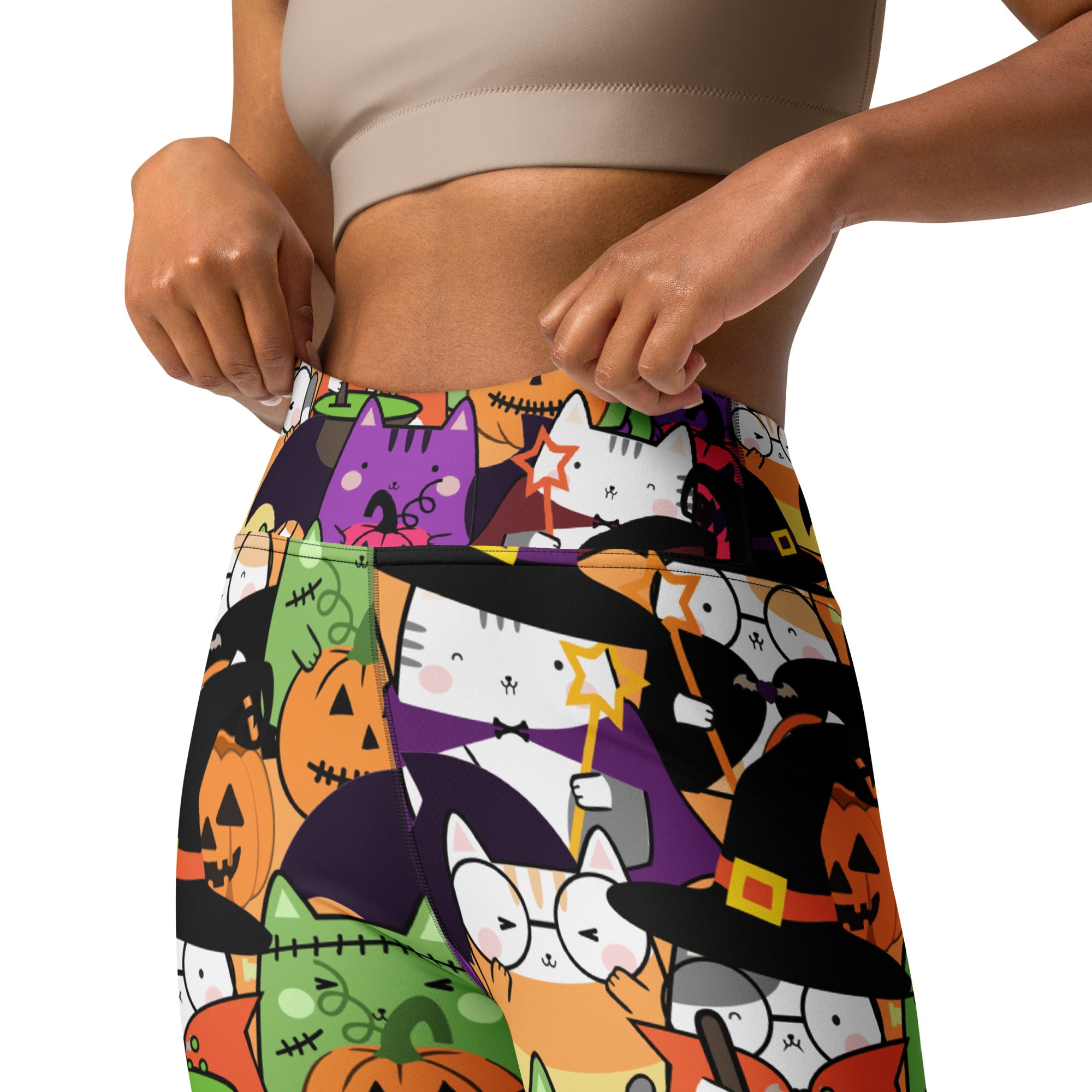 Cute Halloween Kitty Yoga Leggings