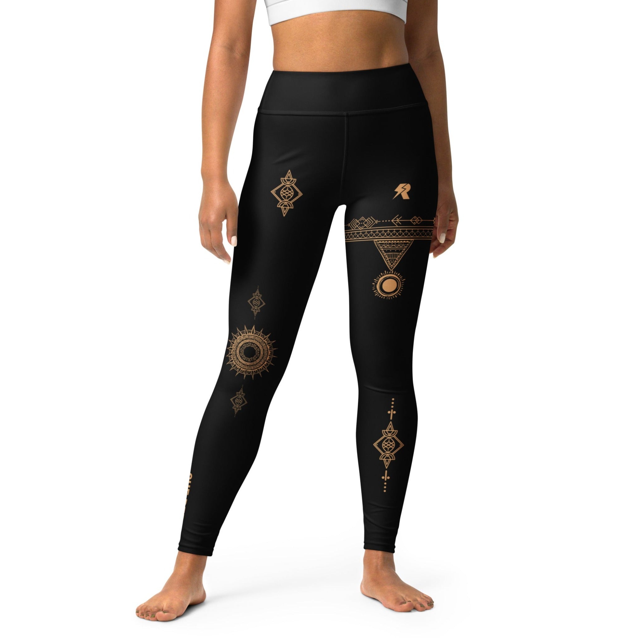 Black Boho Yoga Leggings