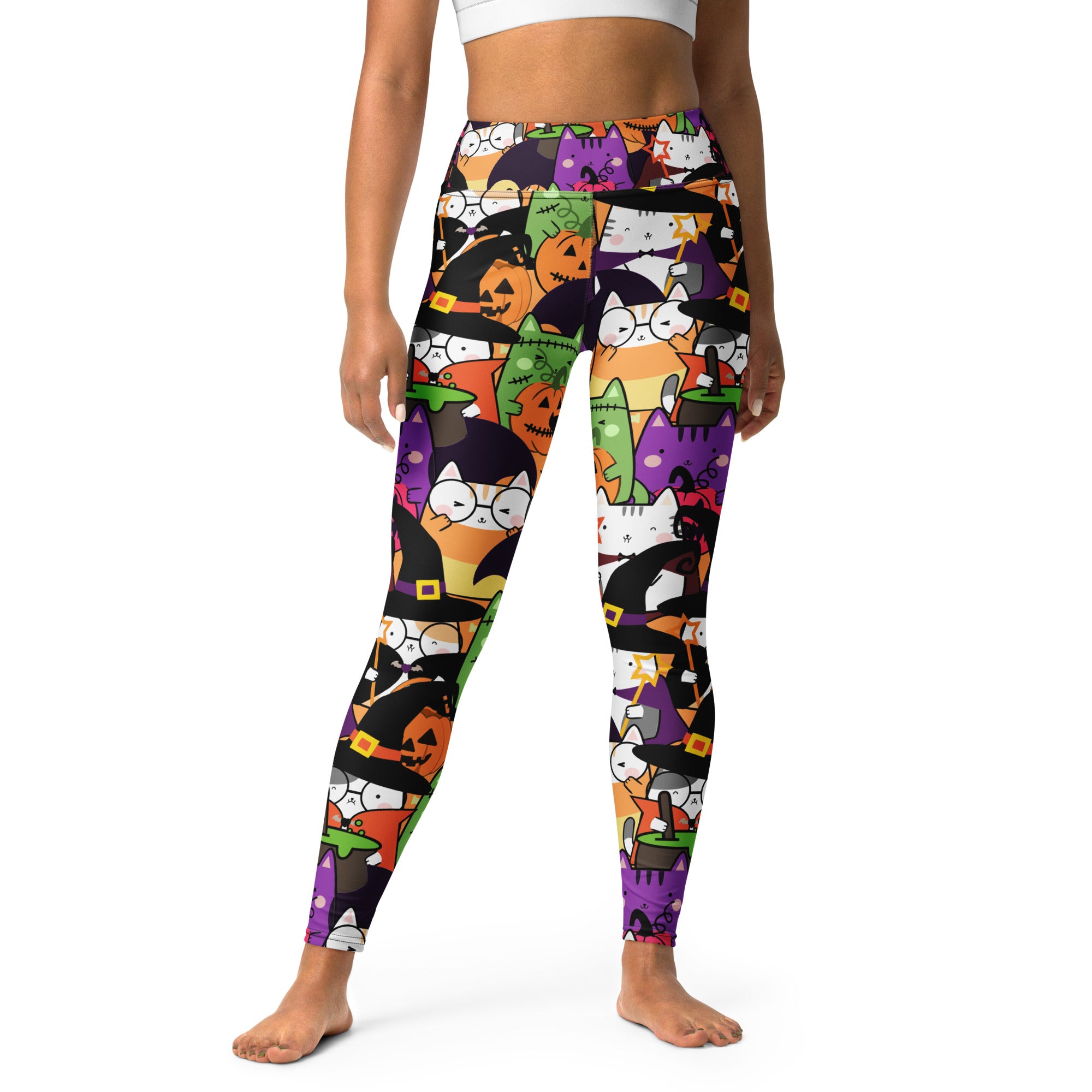 Cute Halloween Kitty Yoga Leggings