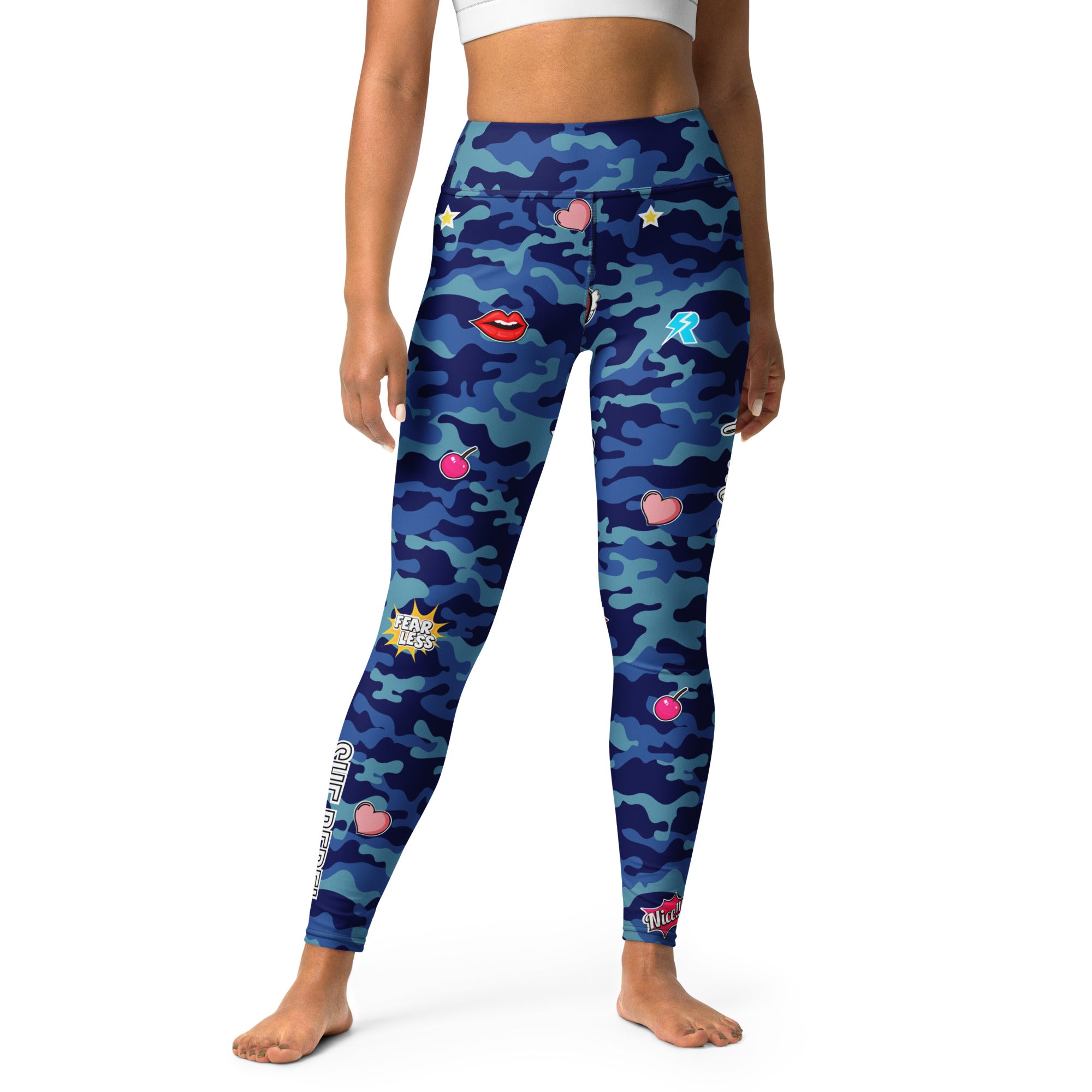 Blue camo yoga clearance pants