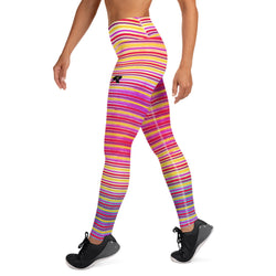 SHE REBEL - Sunset Stripes Yoga Leggings with Pockets