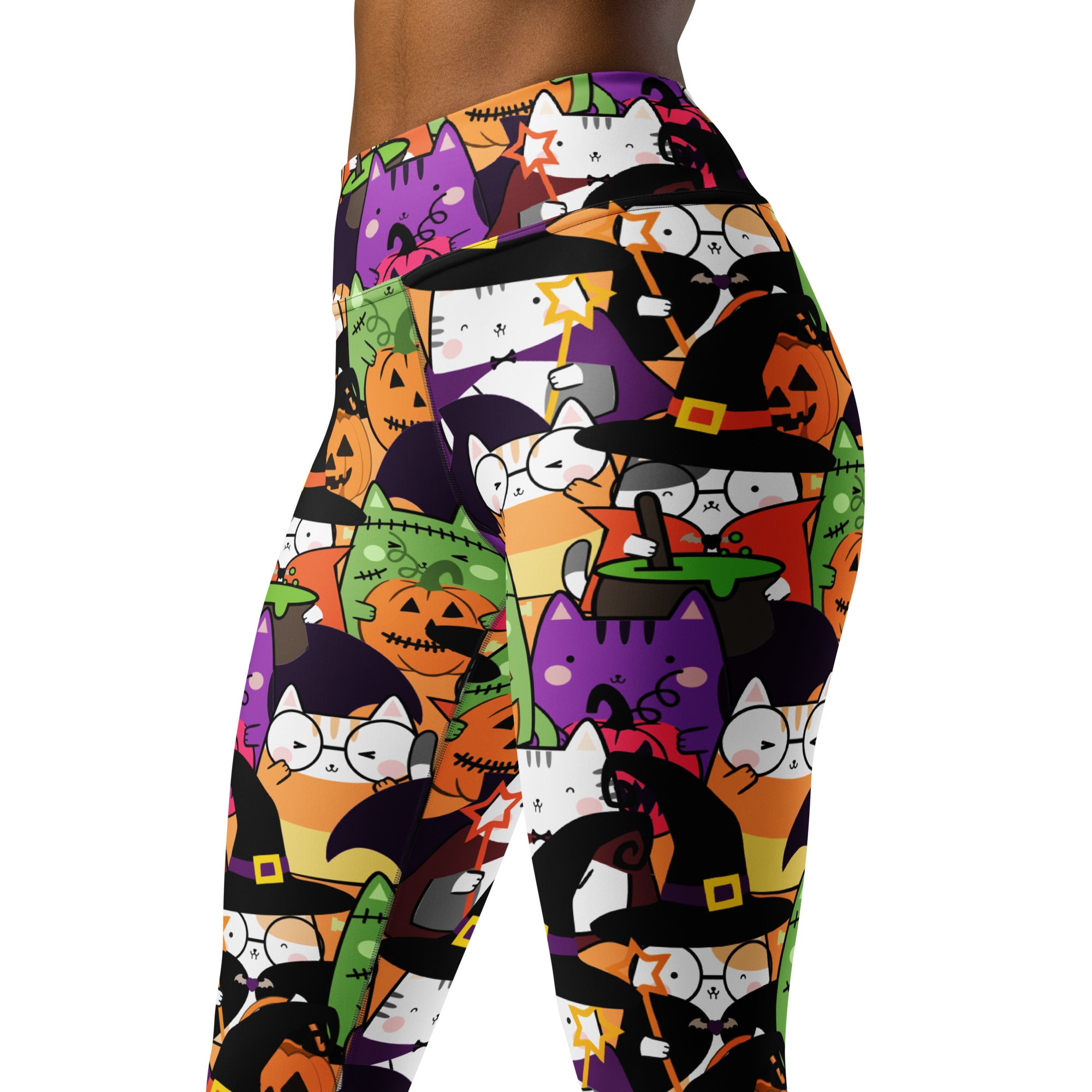 Cute Halloween Kitty Yoga Leggings