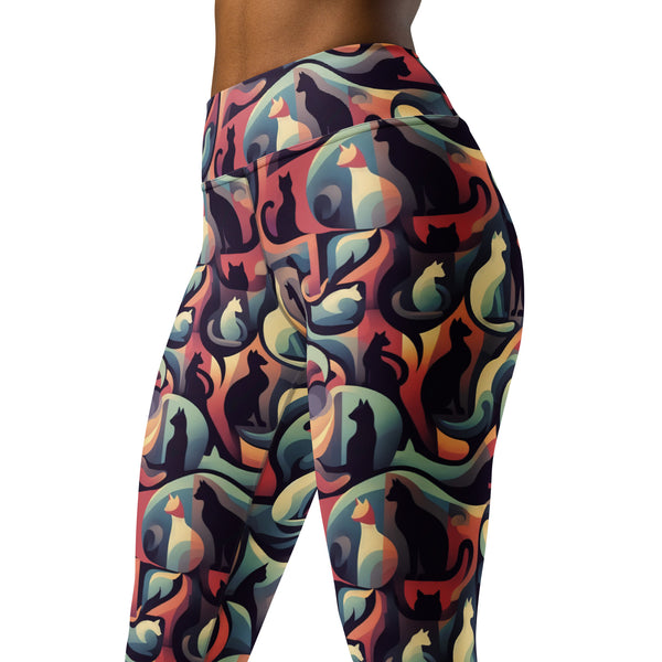 Cat Silhouette Yoga Leggings