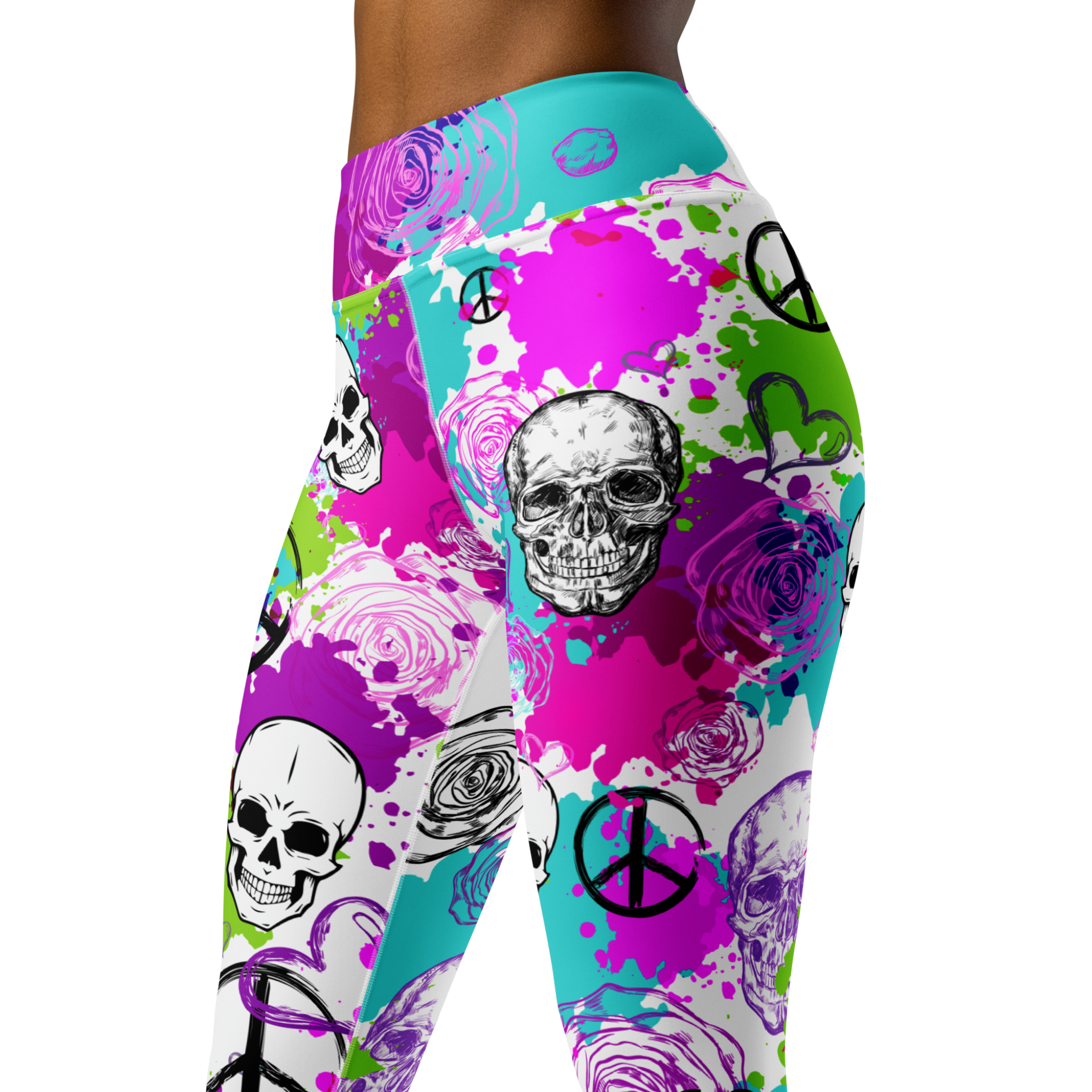 Floral Goth Print Yoga Leggings