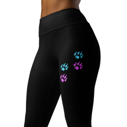 SHE REBEL - Neon Doggy Paw Print Yoga Leggings