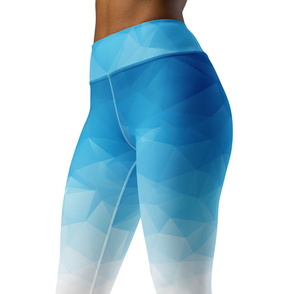 Blue & White Ombre Yoga Leggings