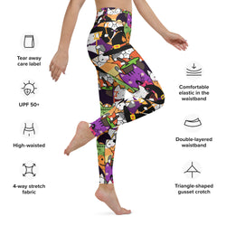 Cute Halloween Kitty Yoga Leggings