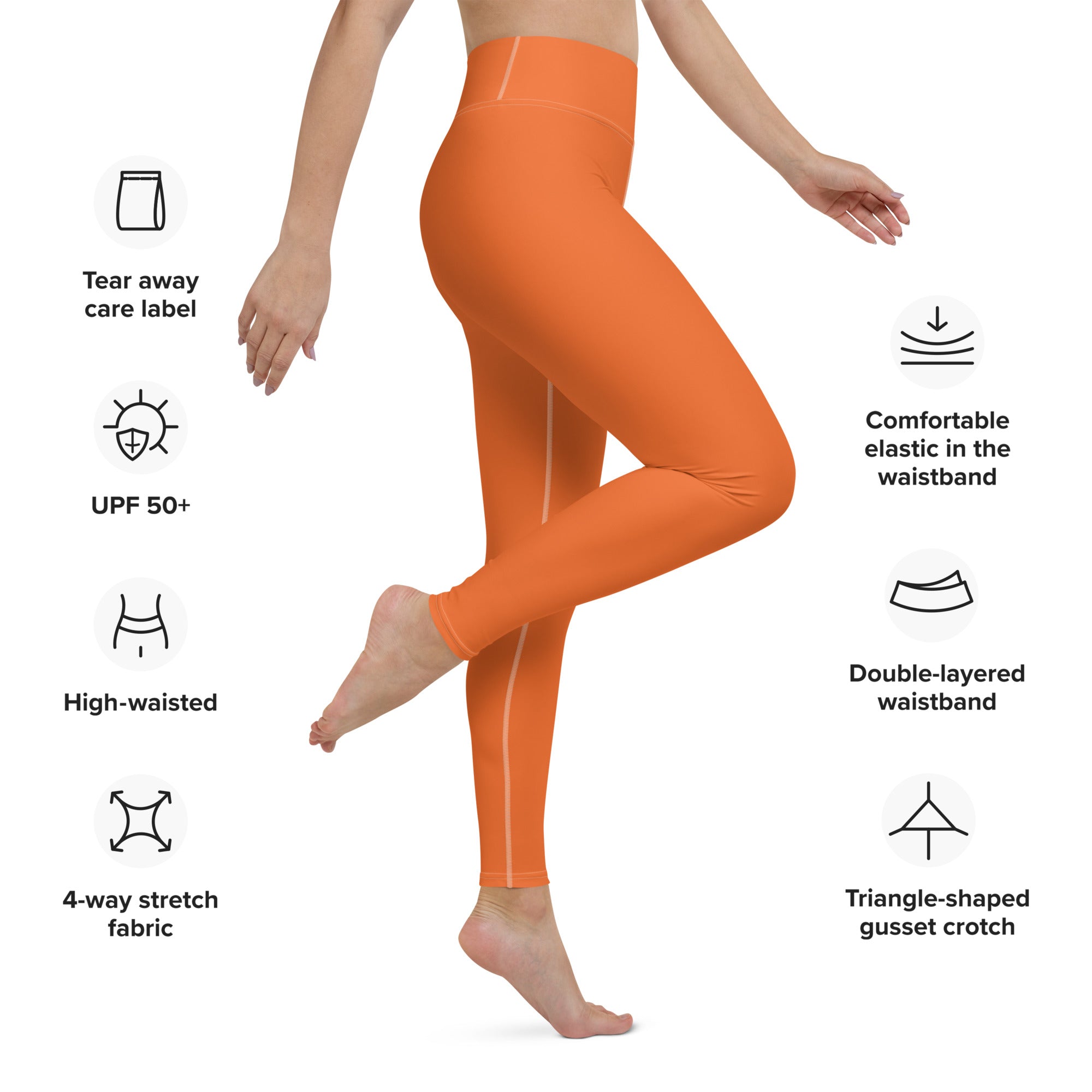 SHE REBEL - Burnt Orange Yoga Leggings