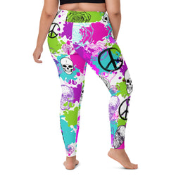 Skull Print Yoga Leggings Plus Size