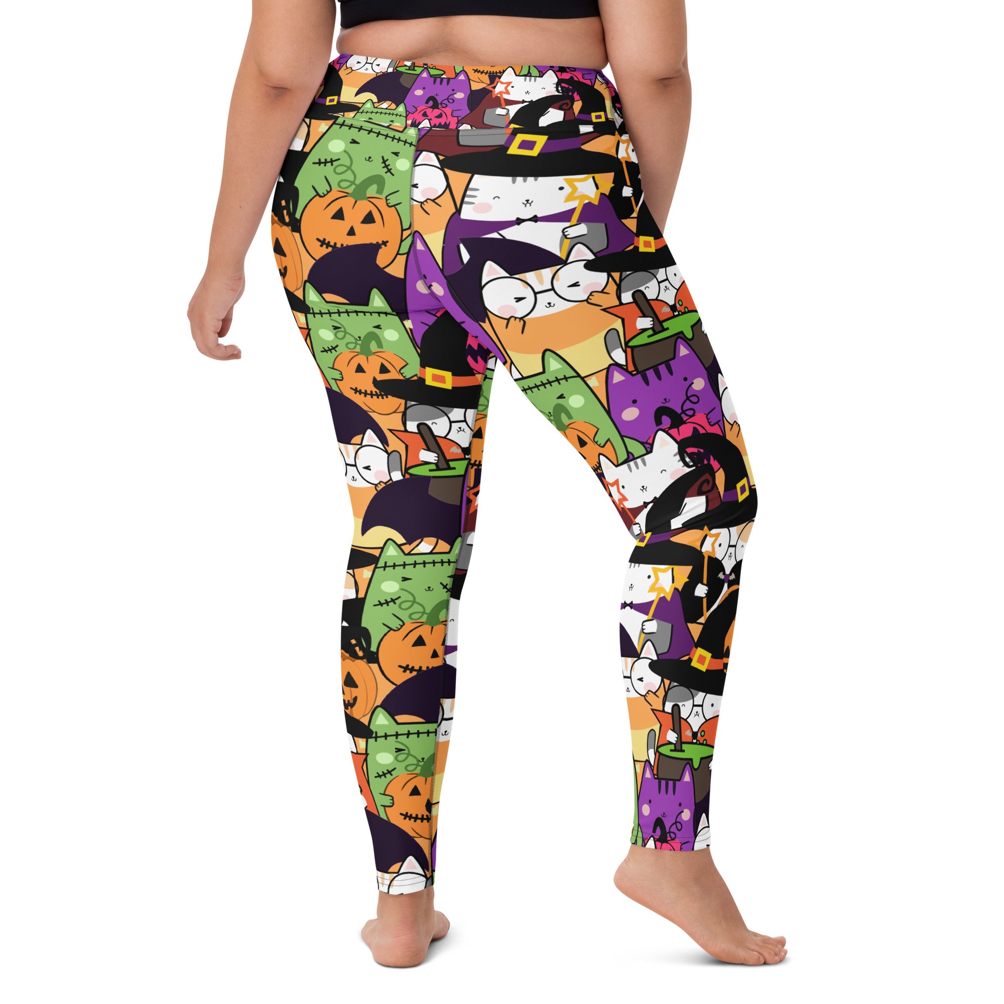 Cute Halloween Kitty Yoga Leggings