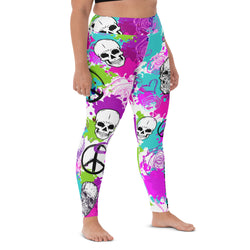 Skull Print Yoga Leggings Right