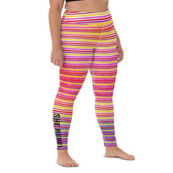 SHE REBEL - Sunset Stripes Yoga Leggings with Pockets