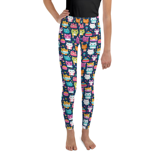 SHE REBEL - Festive Kitties' Youth Leggings (Girls' Sizes 8 - 20)