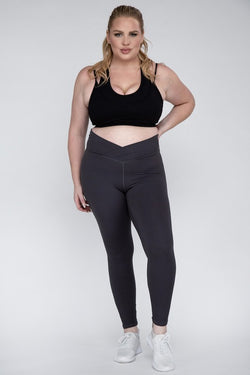 Plus Size V Waist Full Length Leggings