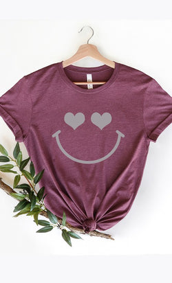 Heart Eyes Smiley Valentine's Tee