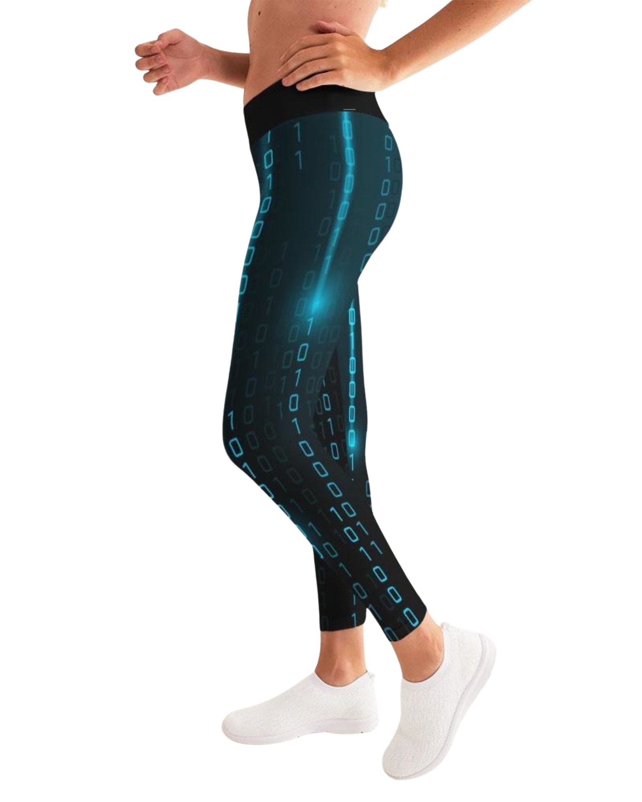 GREY COCO FASHION - Blue Matrix Style Leggings