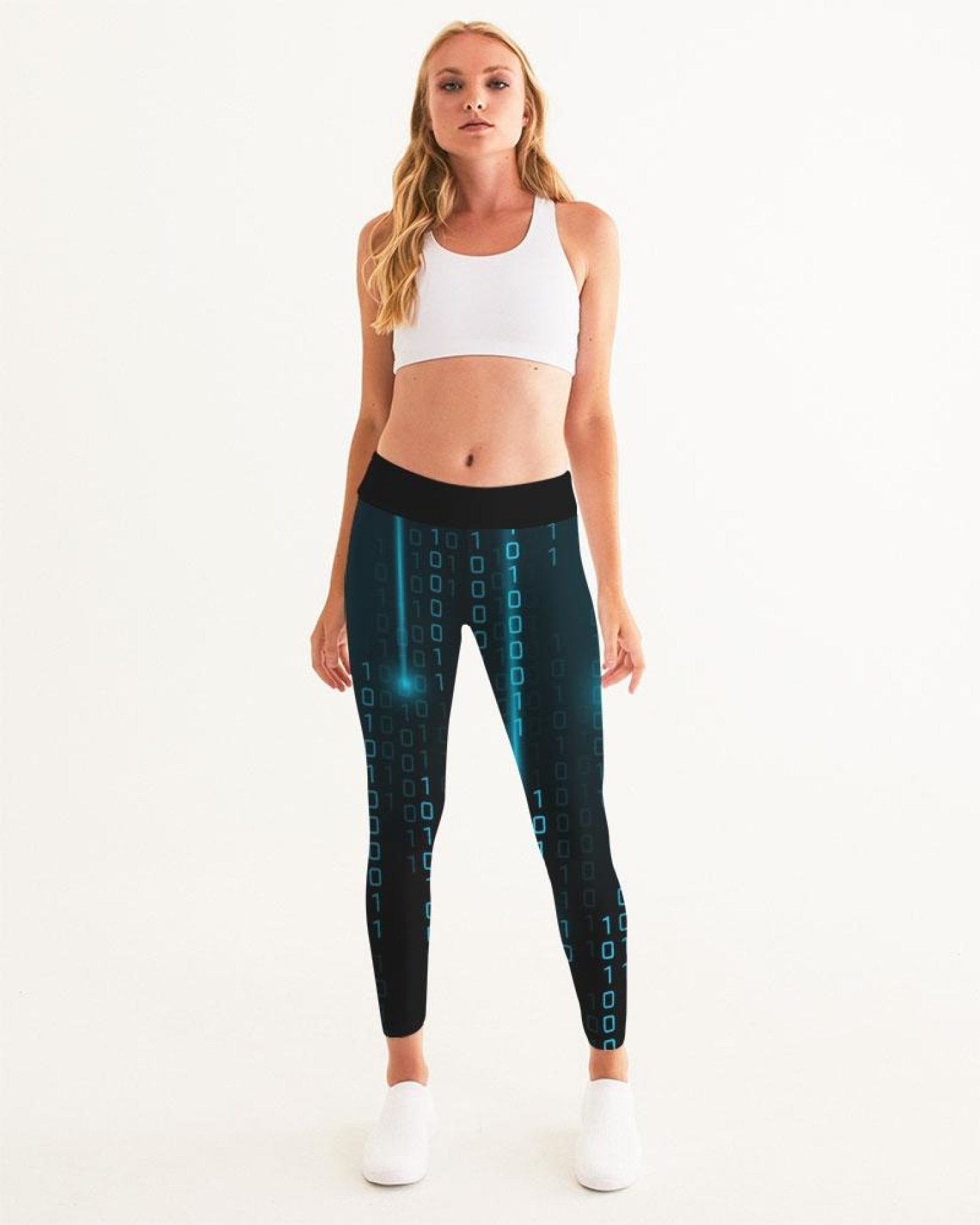 GREY COCO FASHION - Blue Matrix Style Leggings