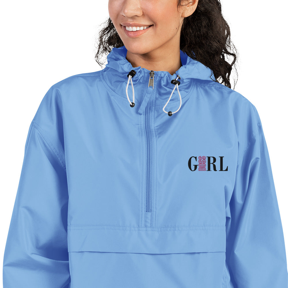 Girl Boss Embroidered Champion Packable Jacket | Available in 2 Colors