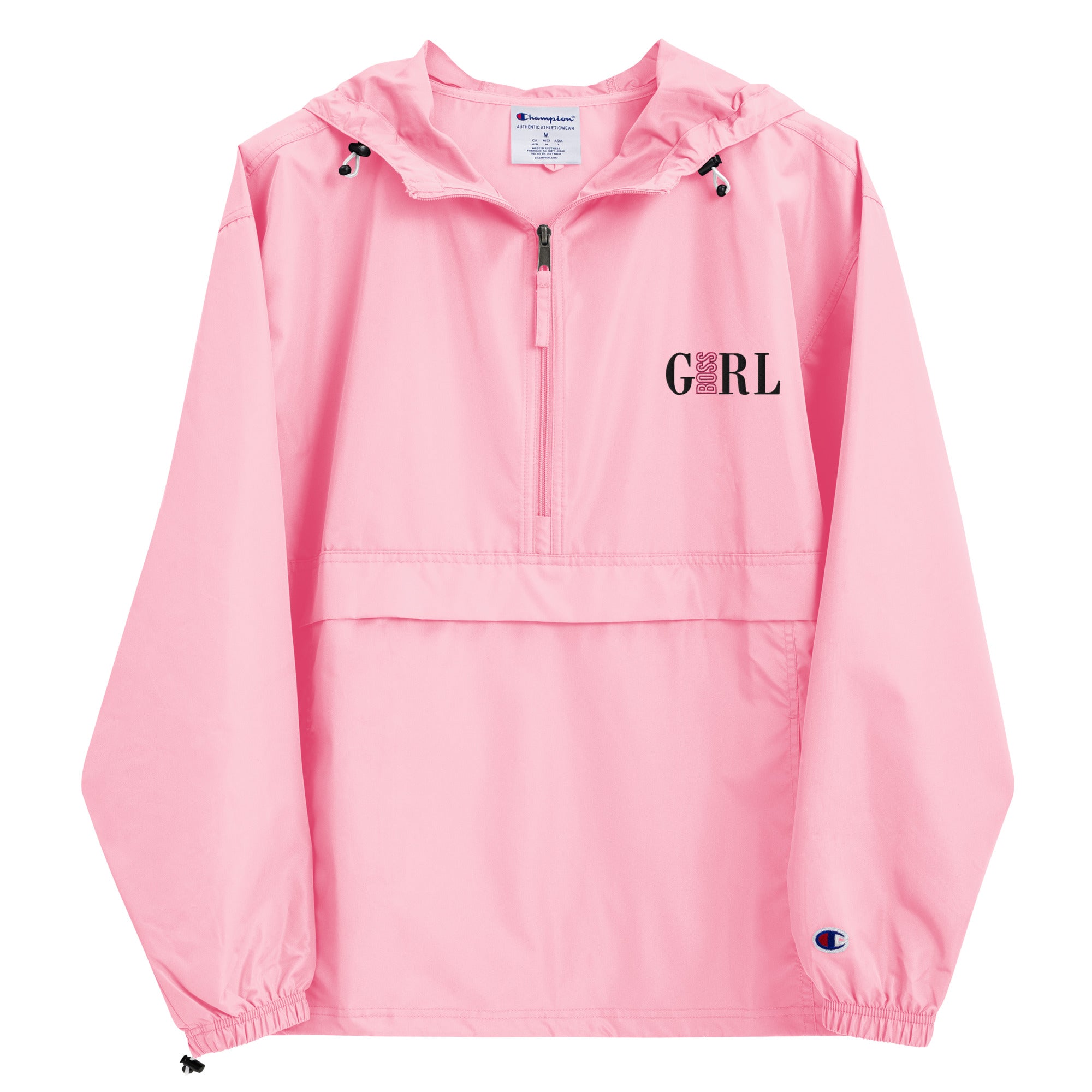 Girl Boss Embroidered Champion Packable Jacket | Available in 2 Colors