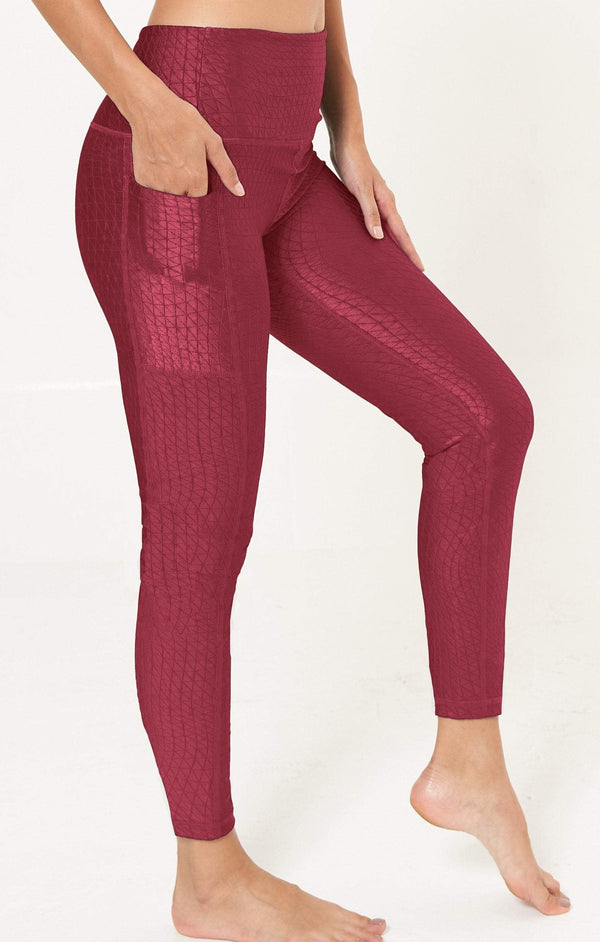 LOLA GETTS - Hi-Rise Square Pocket Leggings - Pomegranate Cube Pattern