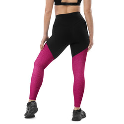 SHE REBEL - Barbie Hot Pink Sporty Compression Fit Leggings with Pocket