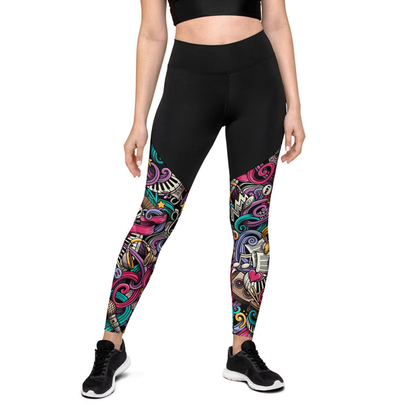 Grunge Rock n Roll Compression Fit Leggings