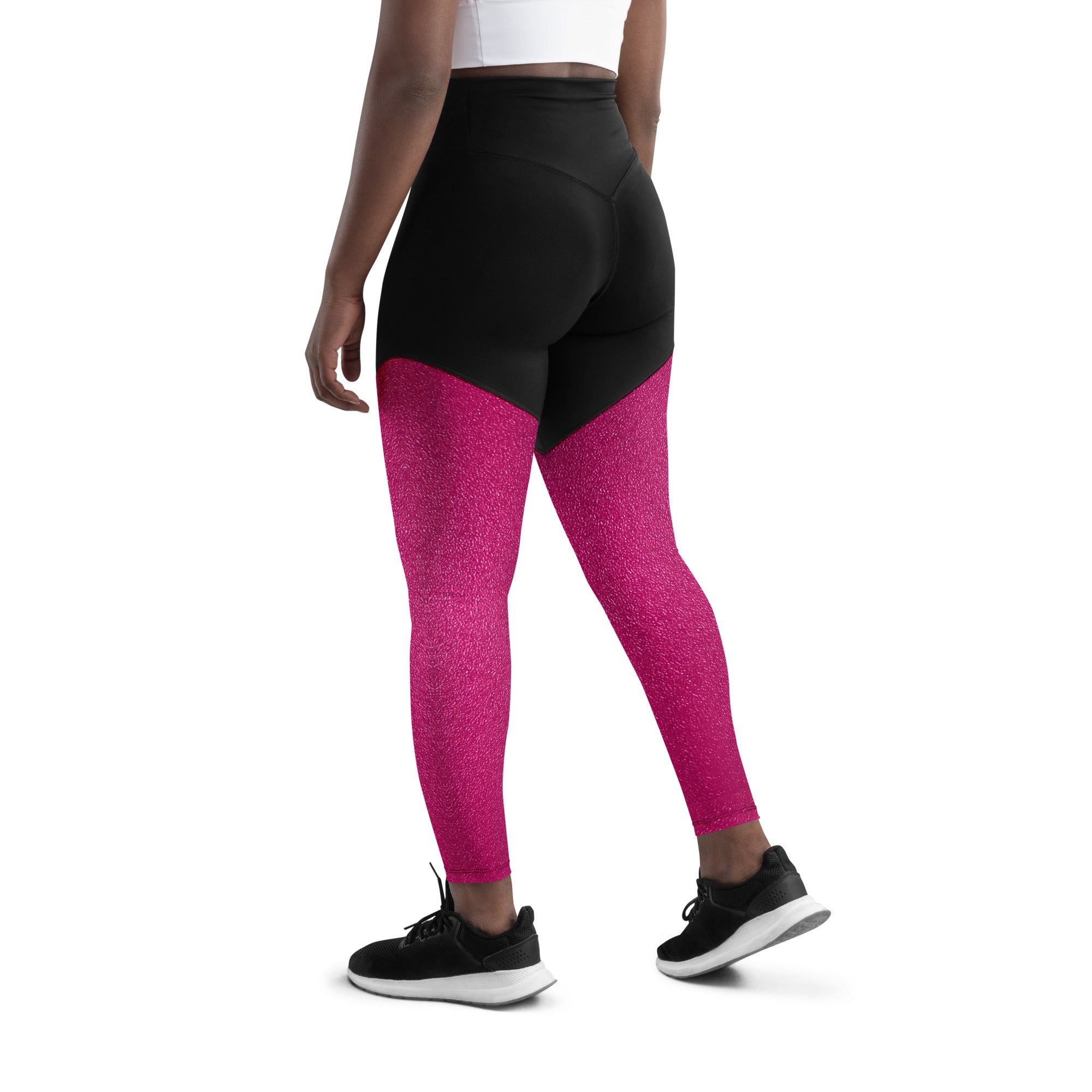 SHE REBEL - Barbie Hot Pink Sporty Compression Fit Leggings with Pocket