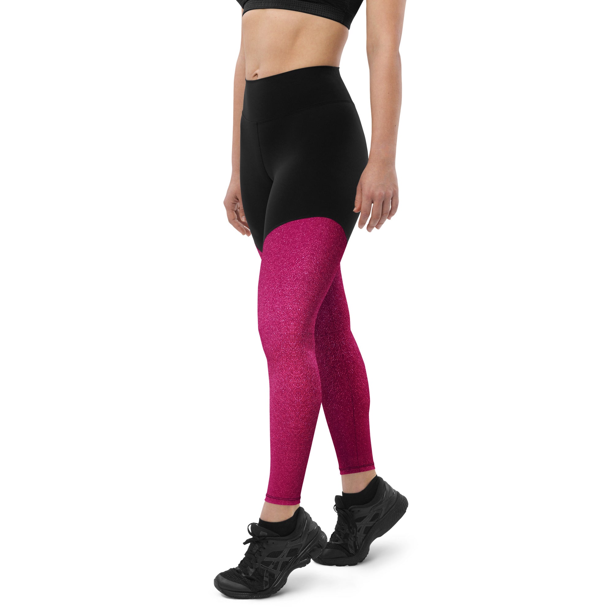 SHE REBEL - Barbie Hot Pink Sporty Compression Fit Leggings with Pocket