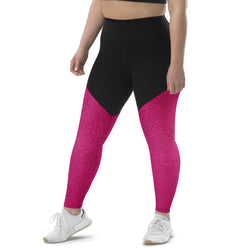 SHE REBEL - Barbie Hot Pink Sporty Compression Fit Leggings with Pocket