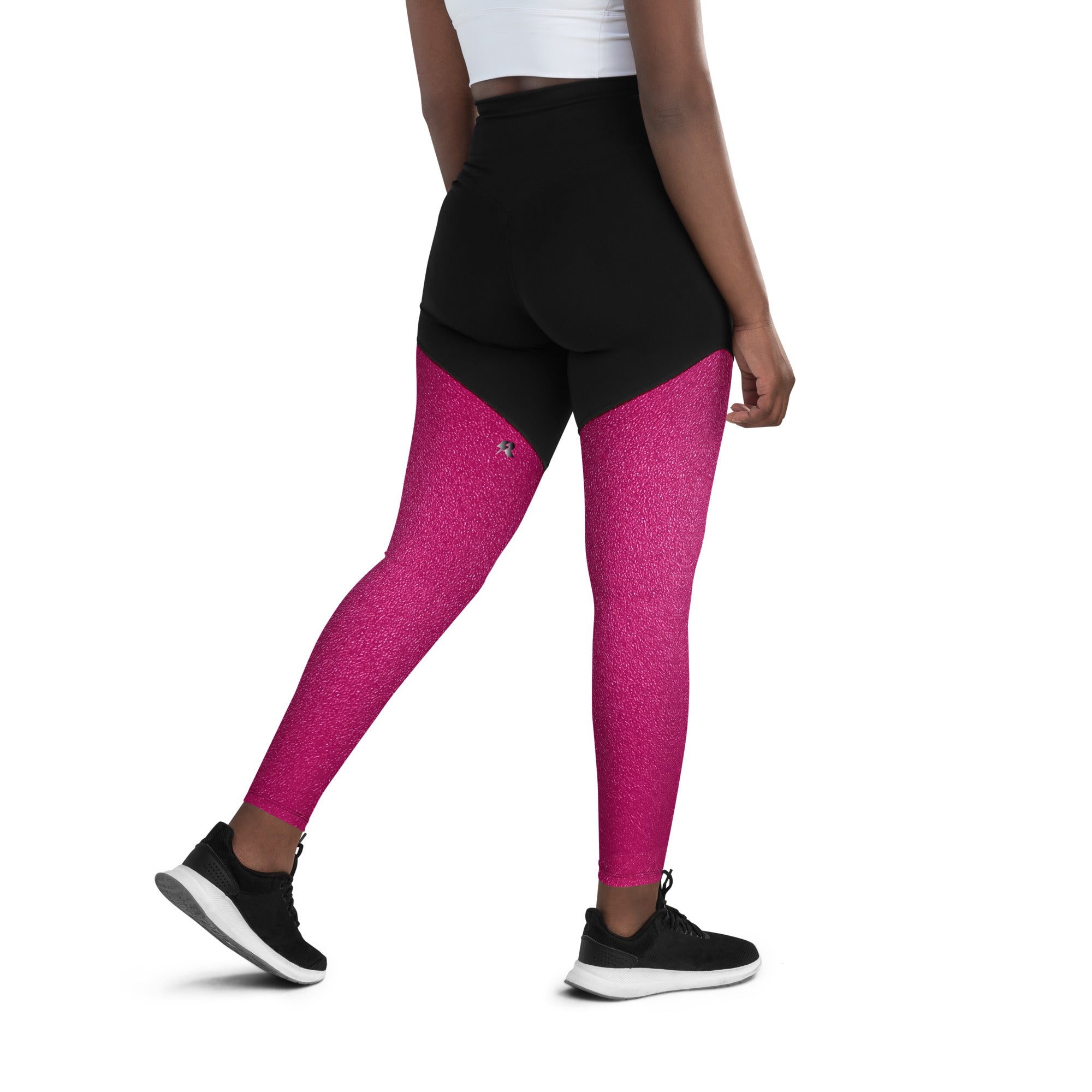 SHE REBEL - Barbie Hot Pink Sporty Compression Fit Leggings with Pocket