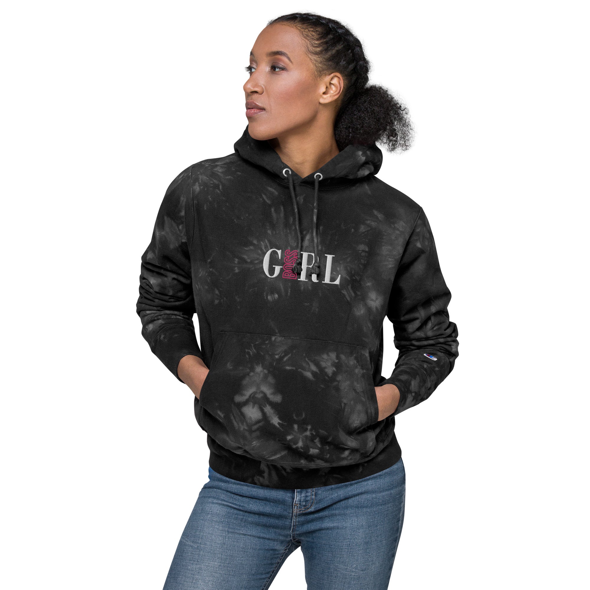 Girl Boss Unisex Champion Tie Dye Hoodie