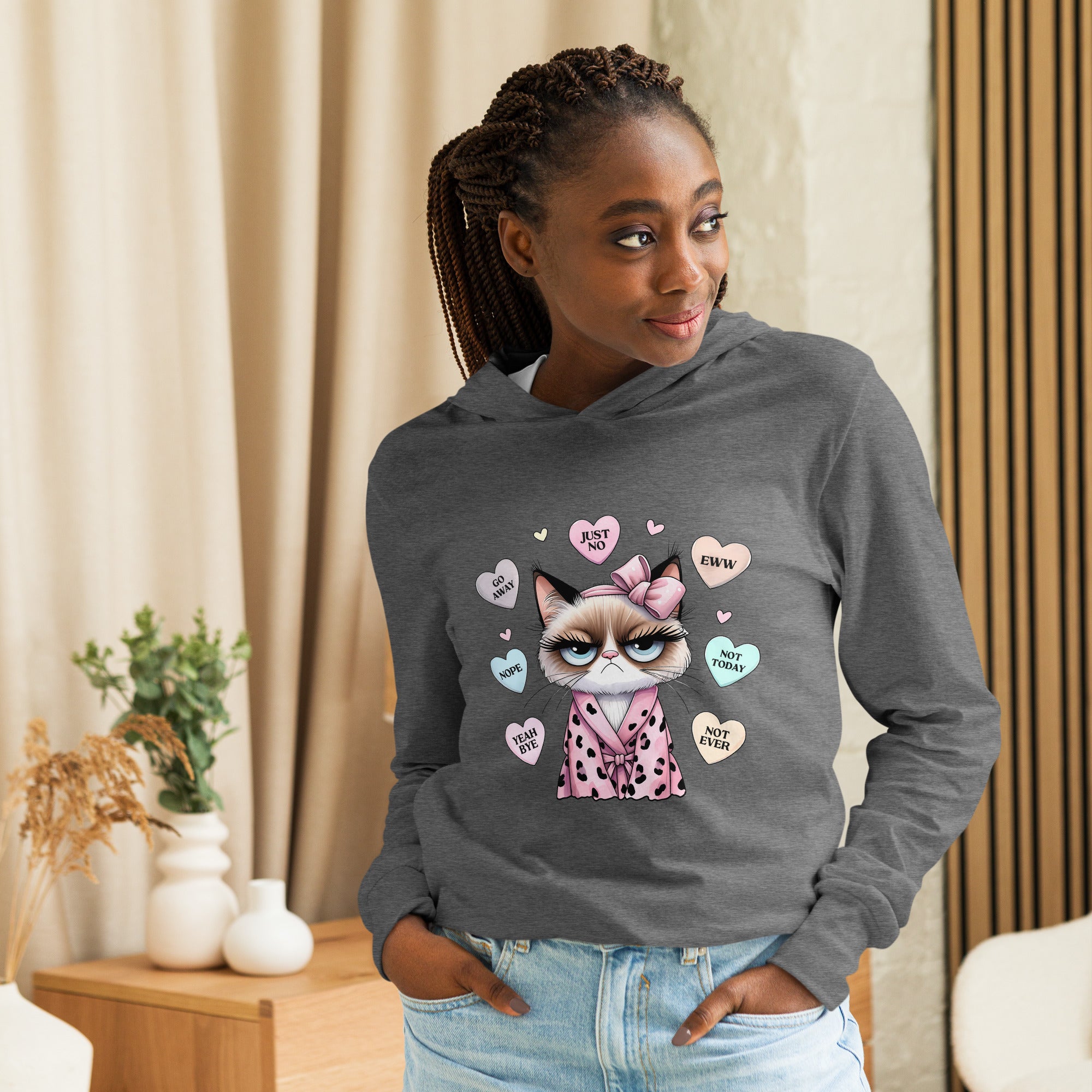 Grumpy Kitty Anti-Valentine Long Sleeve Tee