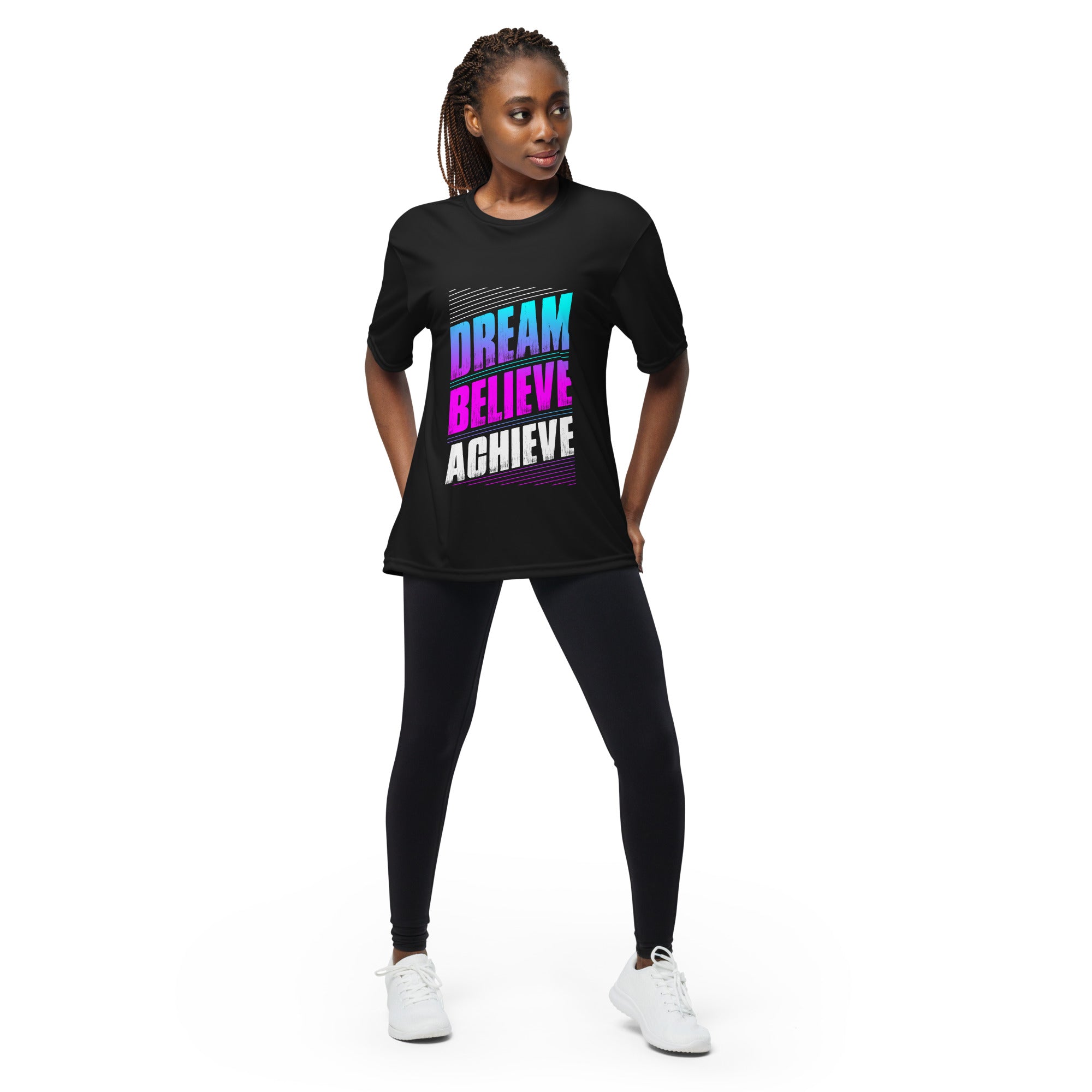 Dream Believe Achieve Unisex Perfomance Tee | Available in 2 Colors