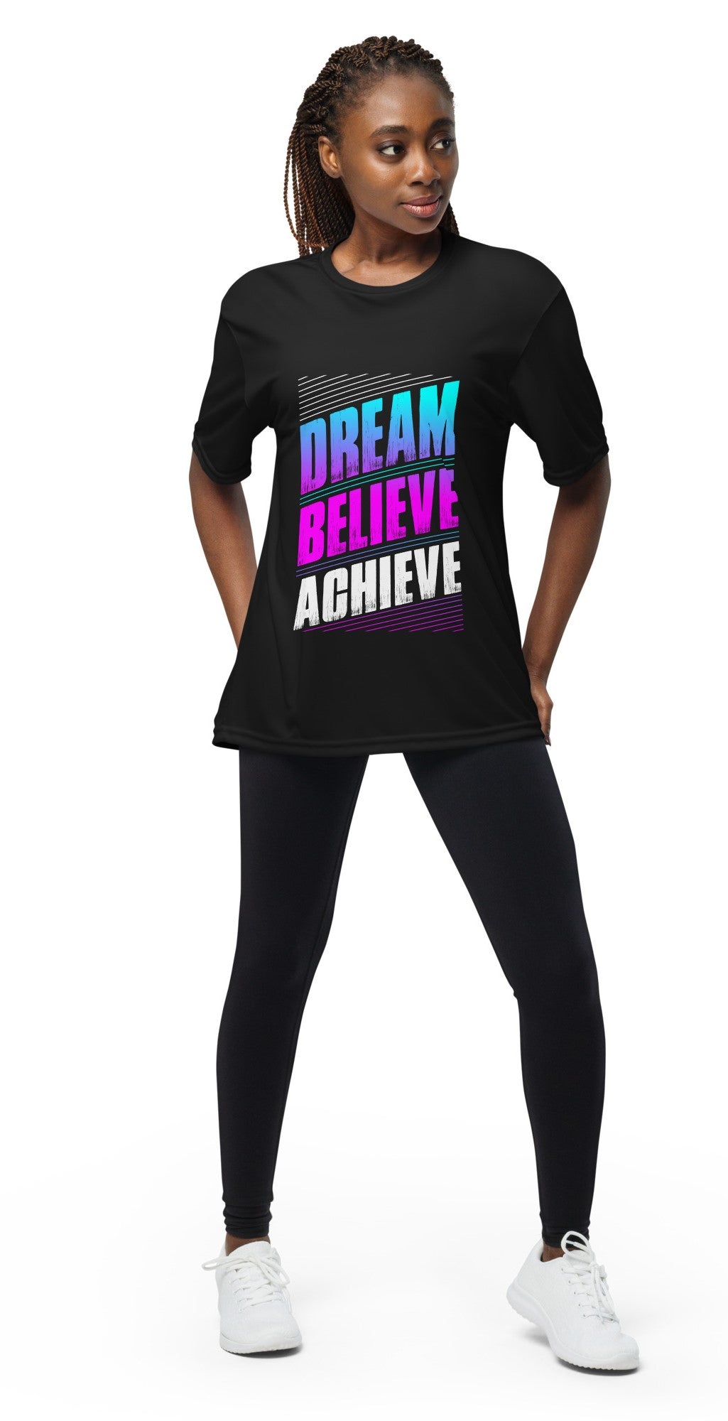 Dream Believe Achieve Unisex Perfomance Tee | Available in 2 Colors