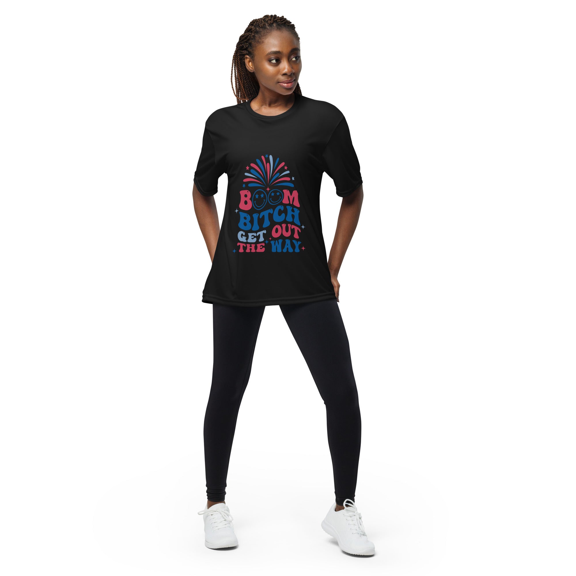 Boom Bitch Unisex Performance Crew Neck Tee