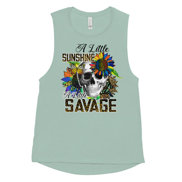 A Little Sunshine A Little Savage Muscle Tank