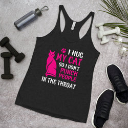 I Hug My Cat Racerback Tank Top