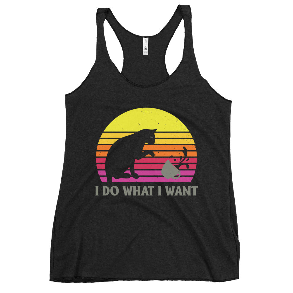 I Do What I Want Kitty Racerback Tank