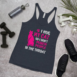 I Hug My Cat Racerback Tank Top