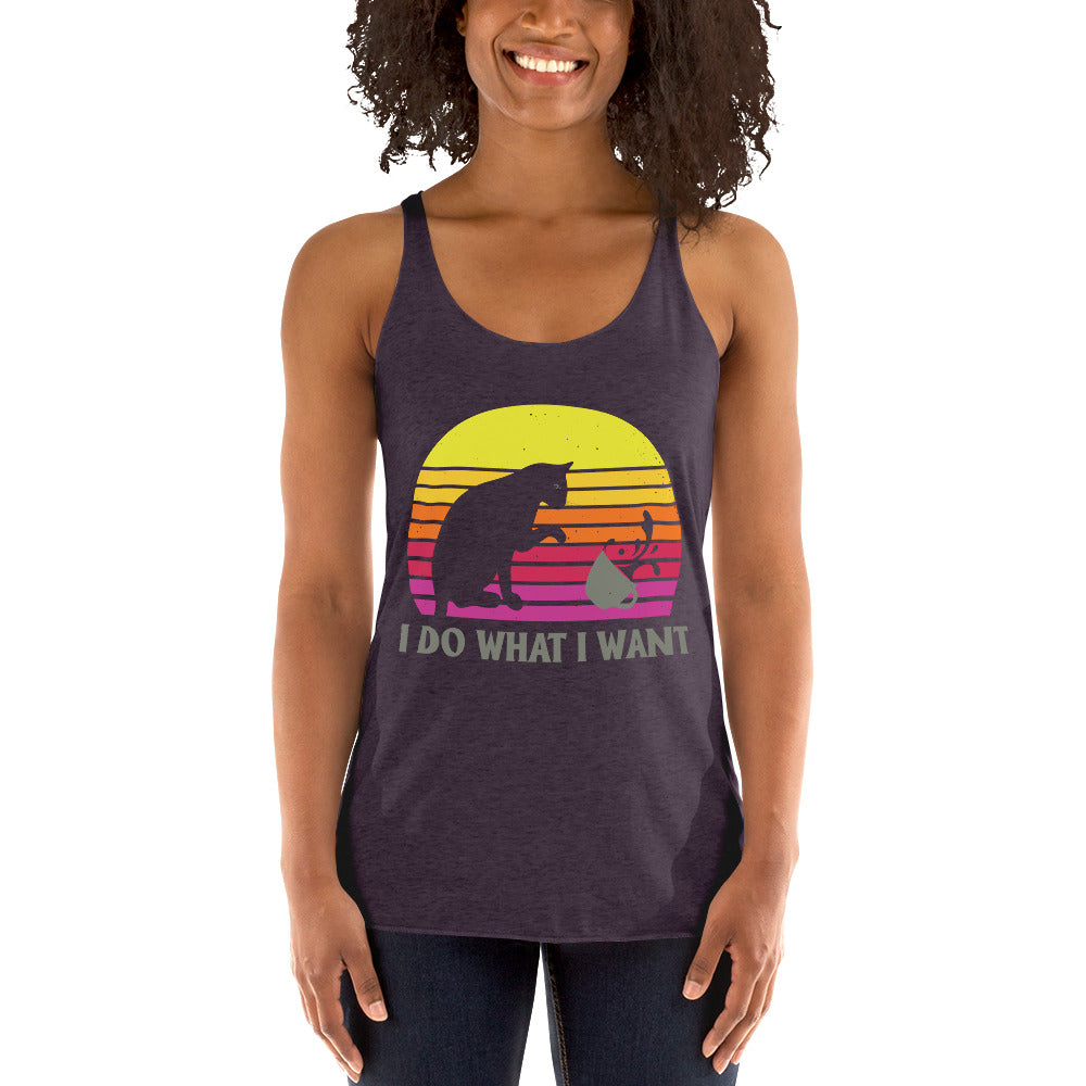 I Do What I Want Kitty Racerback Tank