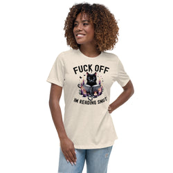 Fuck Off I'm Reading Smut Cat Relaxed Tee