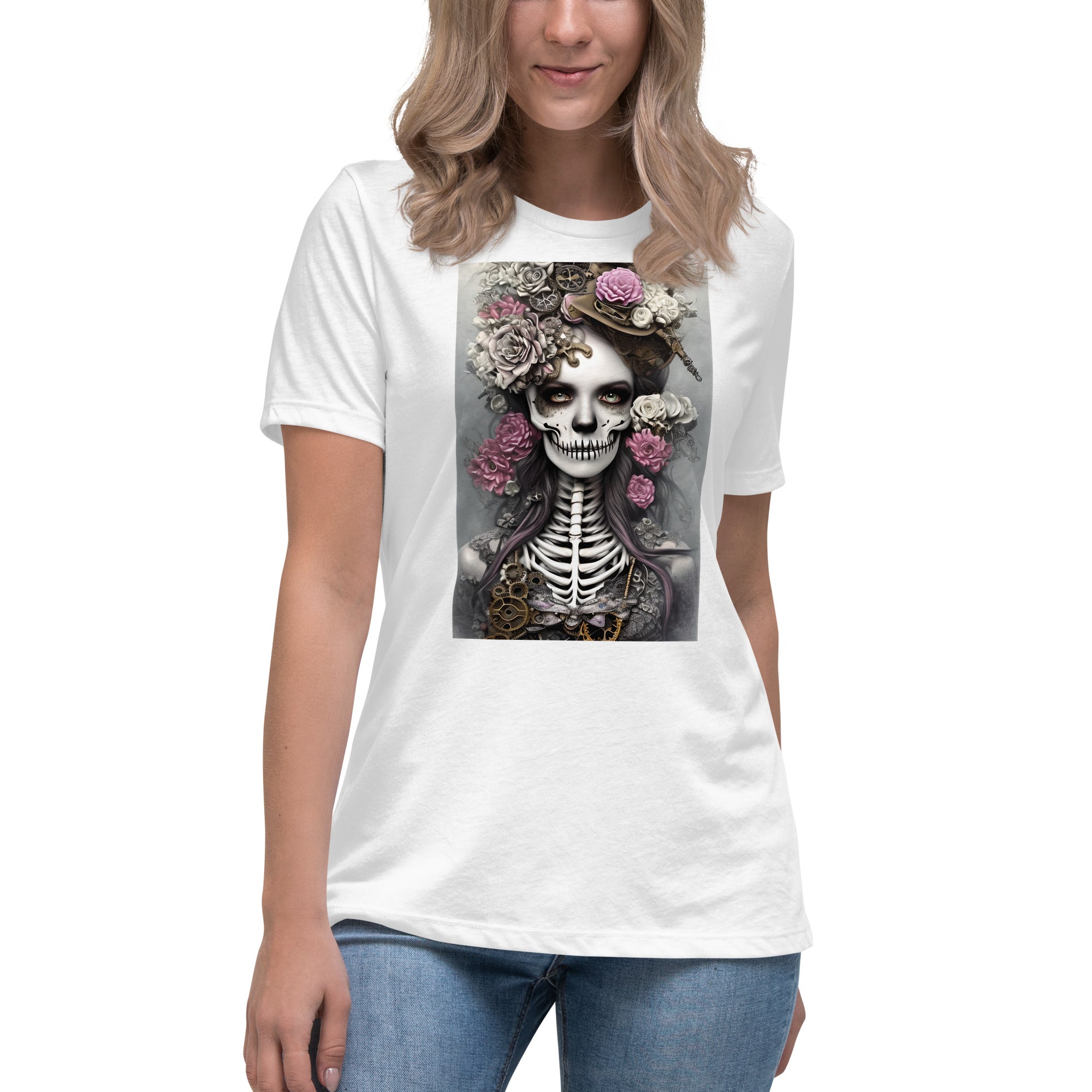 Goth Skeleton Roses Tee