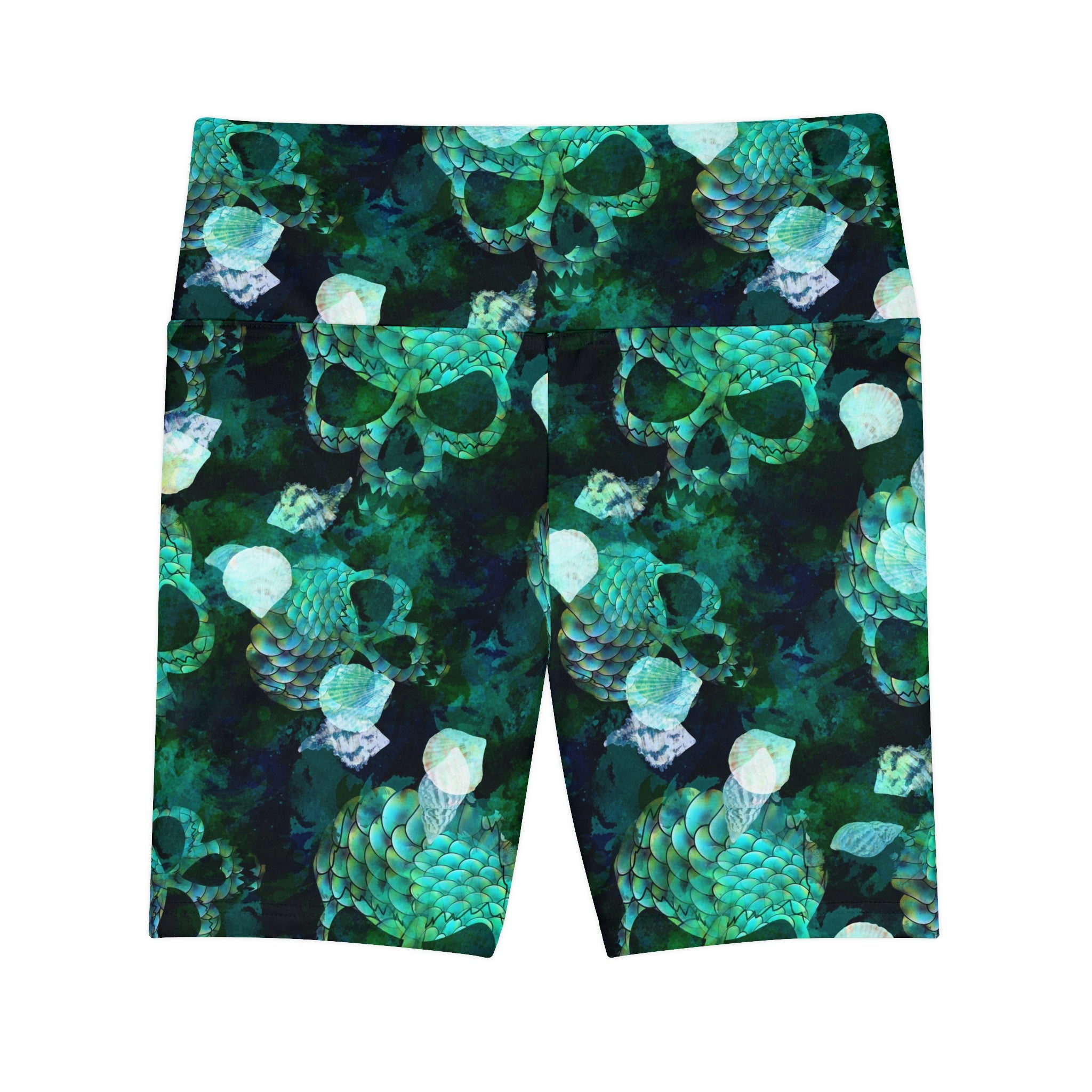 Watercolor Marine Skulls Workout Shorts