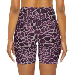 Maroon Giraffe Yoga Shorts