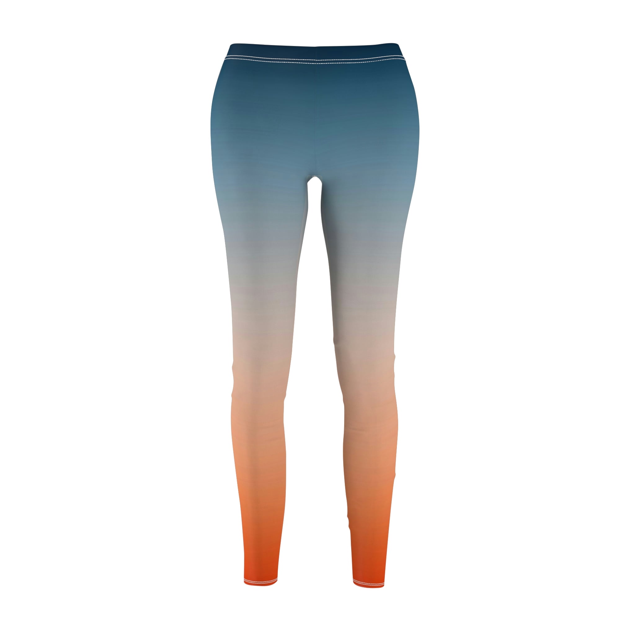 Blue & Orange Ombre Casual Leggings