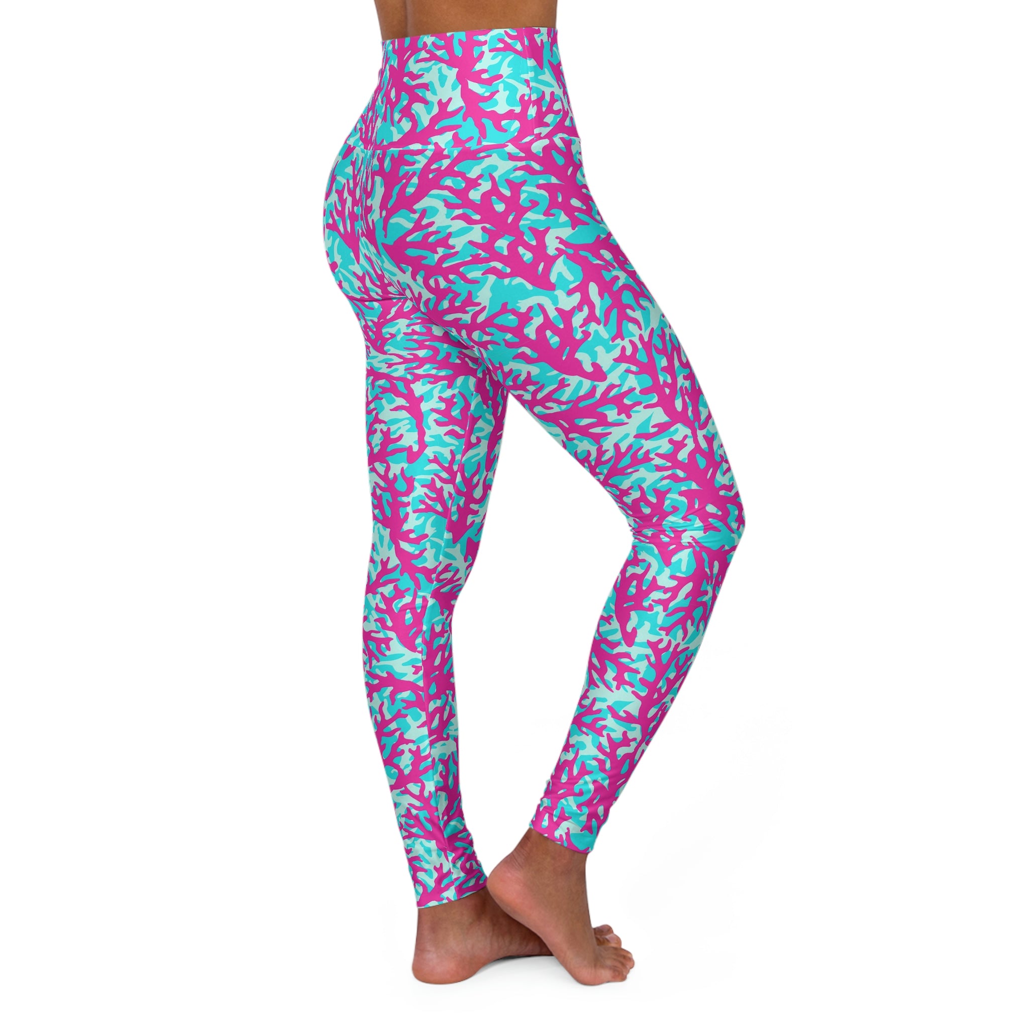 SHE REBEL - Neon Coral Yoga Leggings