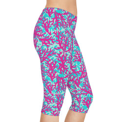 SHE REBEL - Neon Coral Capri Leggings