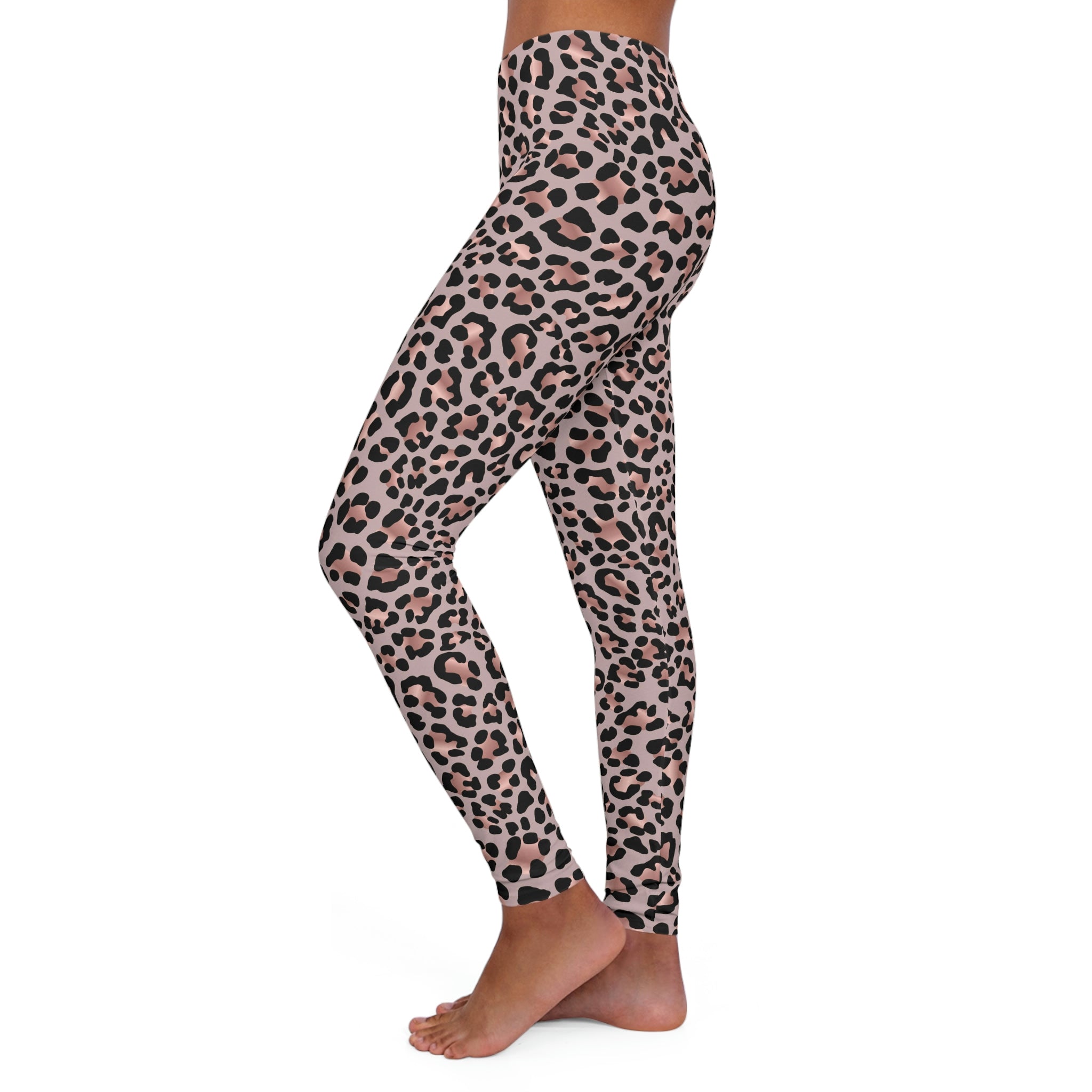 SHE REBEL - Rose Gold Leopard Print Leggings